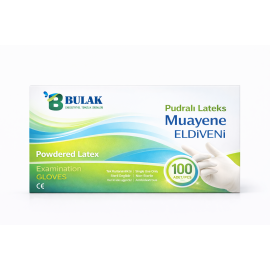 Lateks Muayene Eldiveni Pudralı (Beyaz)